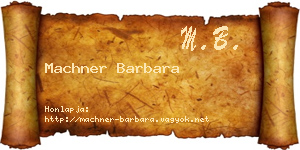 Machner Barbara névjegykártya